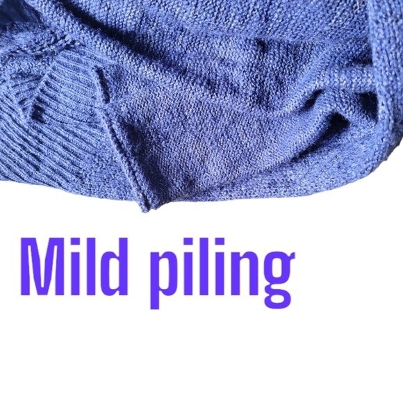 Democracy Blue Lace-up Bell Sleeve Asymmetrical/High-Low Sweater - XL - Picture 11 of 12